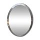Miroir en métal argenté ovale 1950