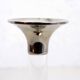 Candle holder in silver metal and lucite