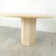 Table à manger ronde italienne en travertin années 1970
