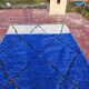 Cobalt and ecru Beni Ouarain rug in wool – 250 x 150 cm