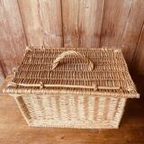 Vintage woven rattan briefcase