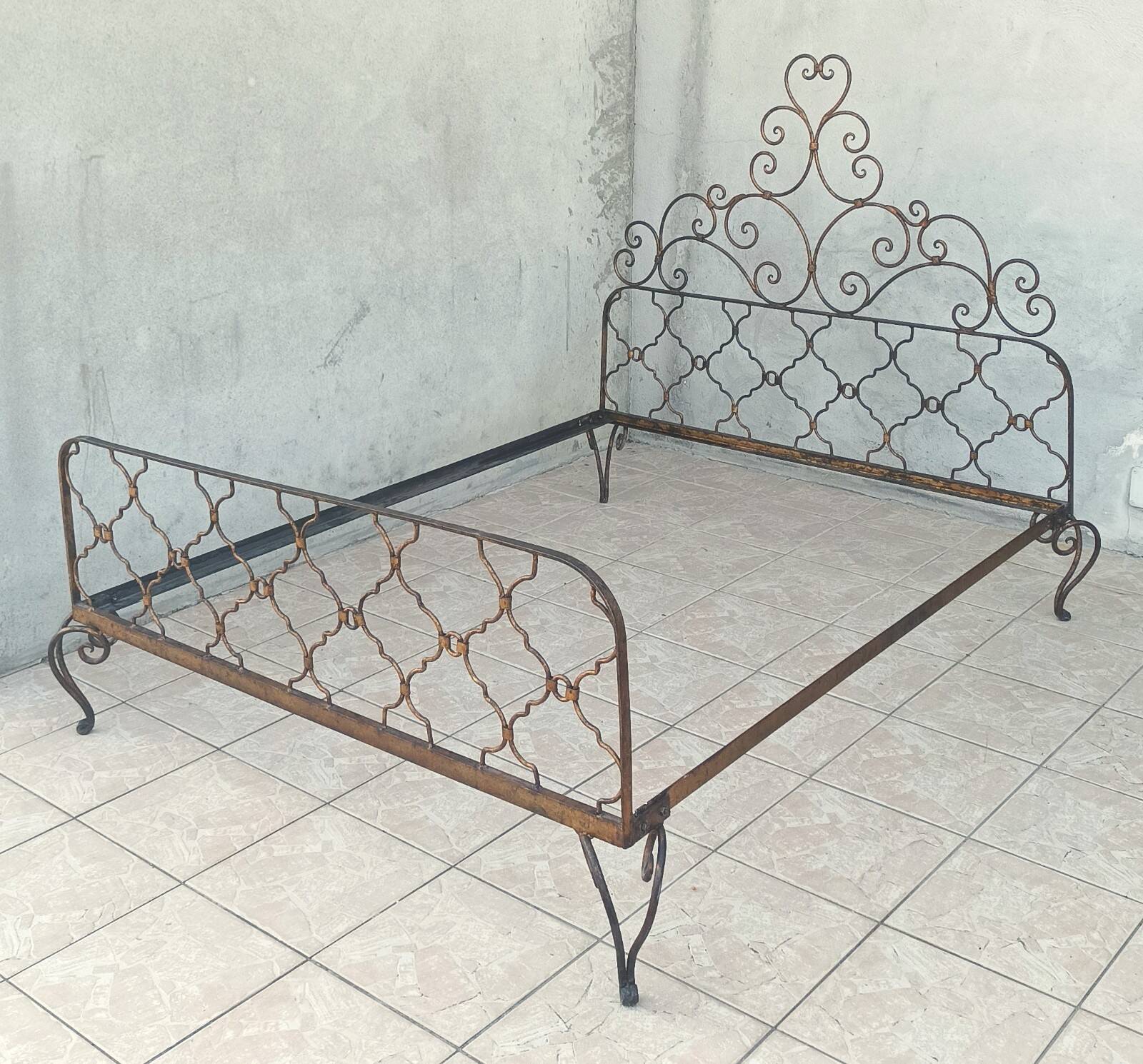 Louis XV style wrought iron bed