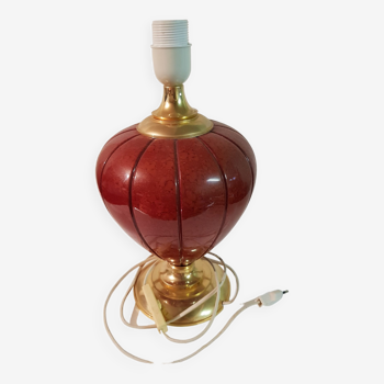 Red and brass lamp