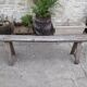 Old farm bench in chene