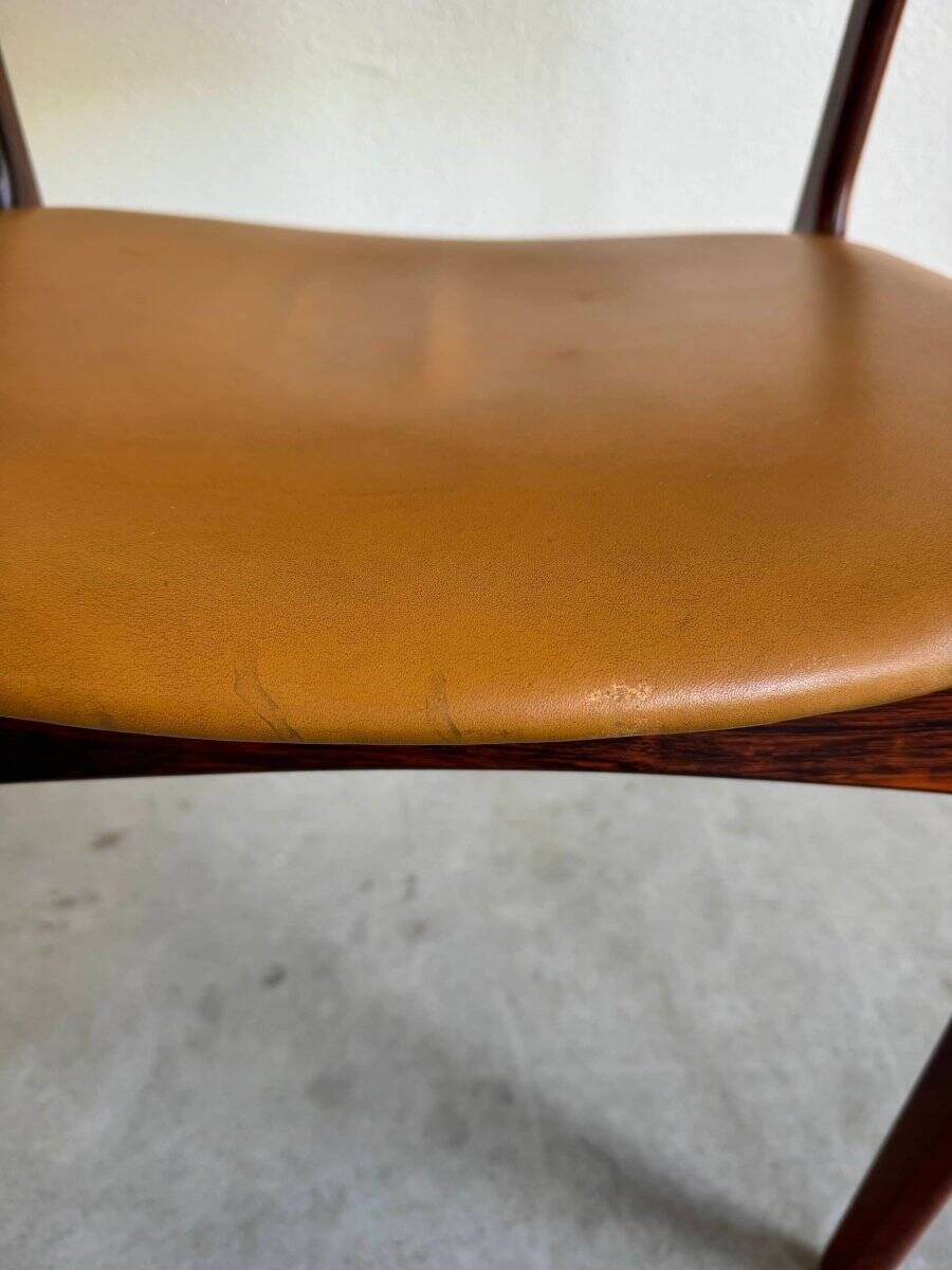 Ensemble de chaises vintage en skaï et palissandre