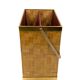 Hollywood regency brass and woven bamboo magazine rack, Metal Linea Nova Italy 1970
