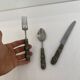 Stainless Steel Set of Knife Fork and Spoon Edwin Blyde & Co, 1950s