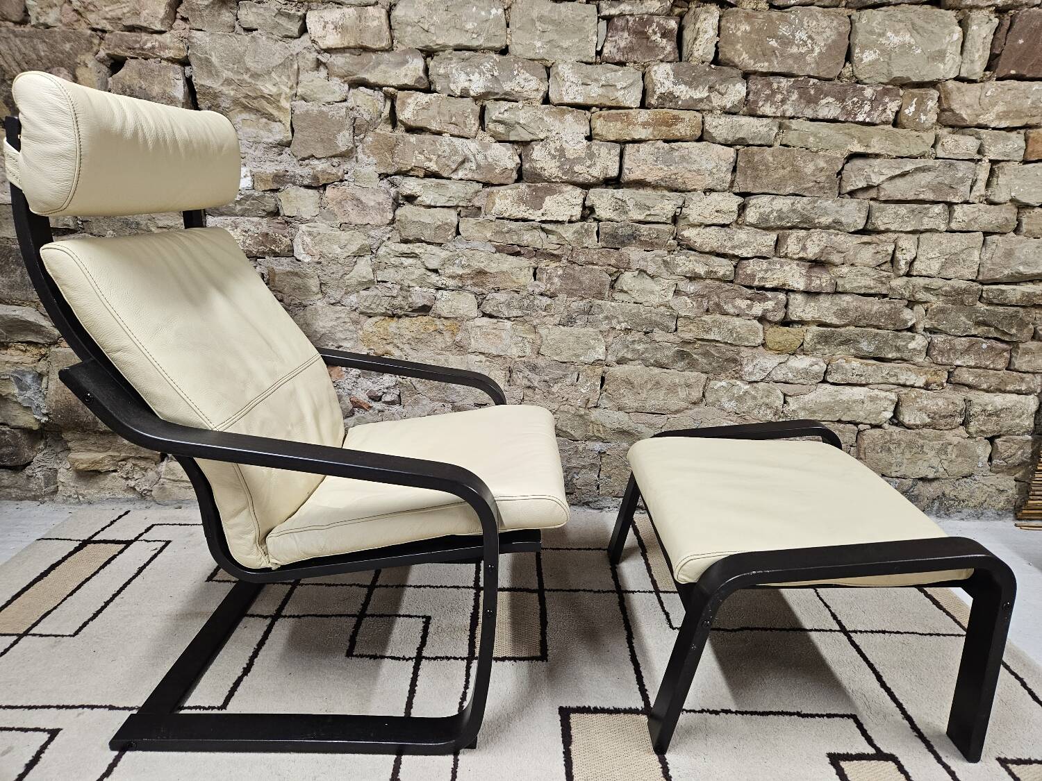 Lounge chair and its leather ottoman