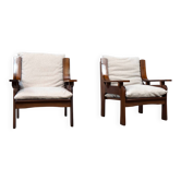 1970s rosewood Italian lounge chairs