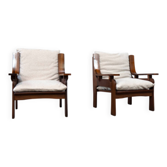 1970s rosewood Italian lounge chairs