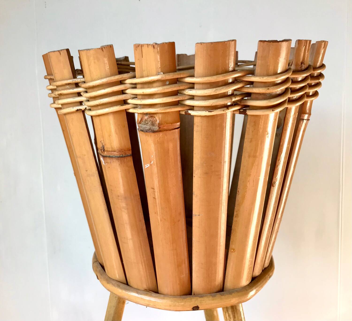 Vintage bamboo plant holder