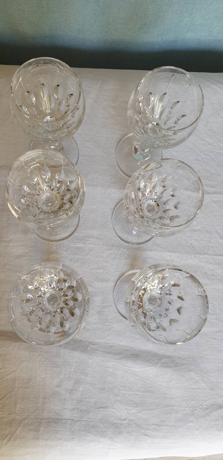 6 crystal glass Lorraine crafts