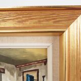 Painting „The Village Chamber”, Scandinavian design, 1970s