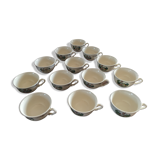 Set of 13 tea cups Sarreguemines Obernai