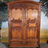 Louis XIV period carved oak wardrobe