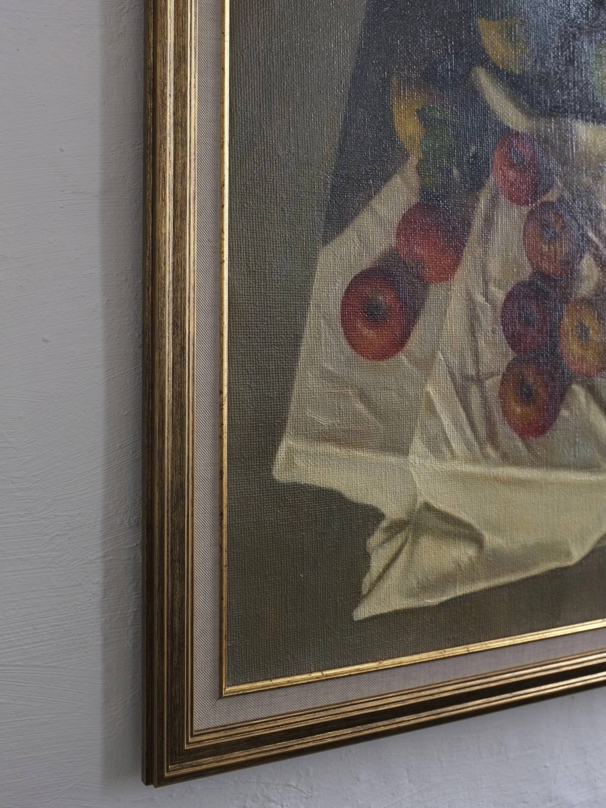 Vintage realism still life oil painting by Pipino | Italy