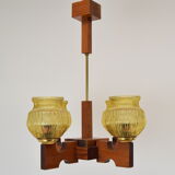 Mid-century Wood Chandelier,1980's.