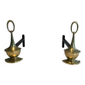 Paire de Chenets en Bronze - antiques