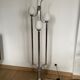 Space age lamp in brushed steel and opalin glass, 1970