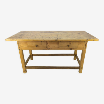 Vintage rustic baltic pine dining table, 1930s