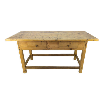 Vintage Rustic Baltic Pine Dining Table, 1930s