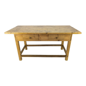 Vintage rustic baltic pine dining table, 1930s