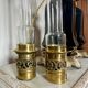 Pair of Napoleon III bronze and glass lamps
