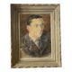 Portrait of a man in pastel under glass, signed, early 20th century.