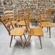 Lot of 8 country bistro chairs from the 1970s