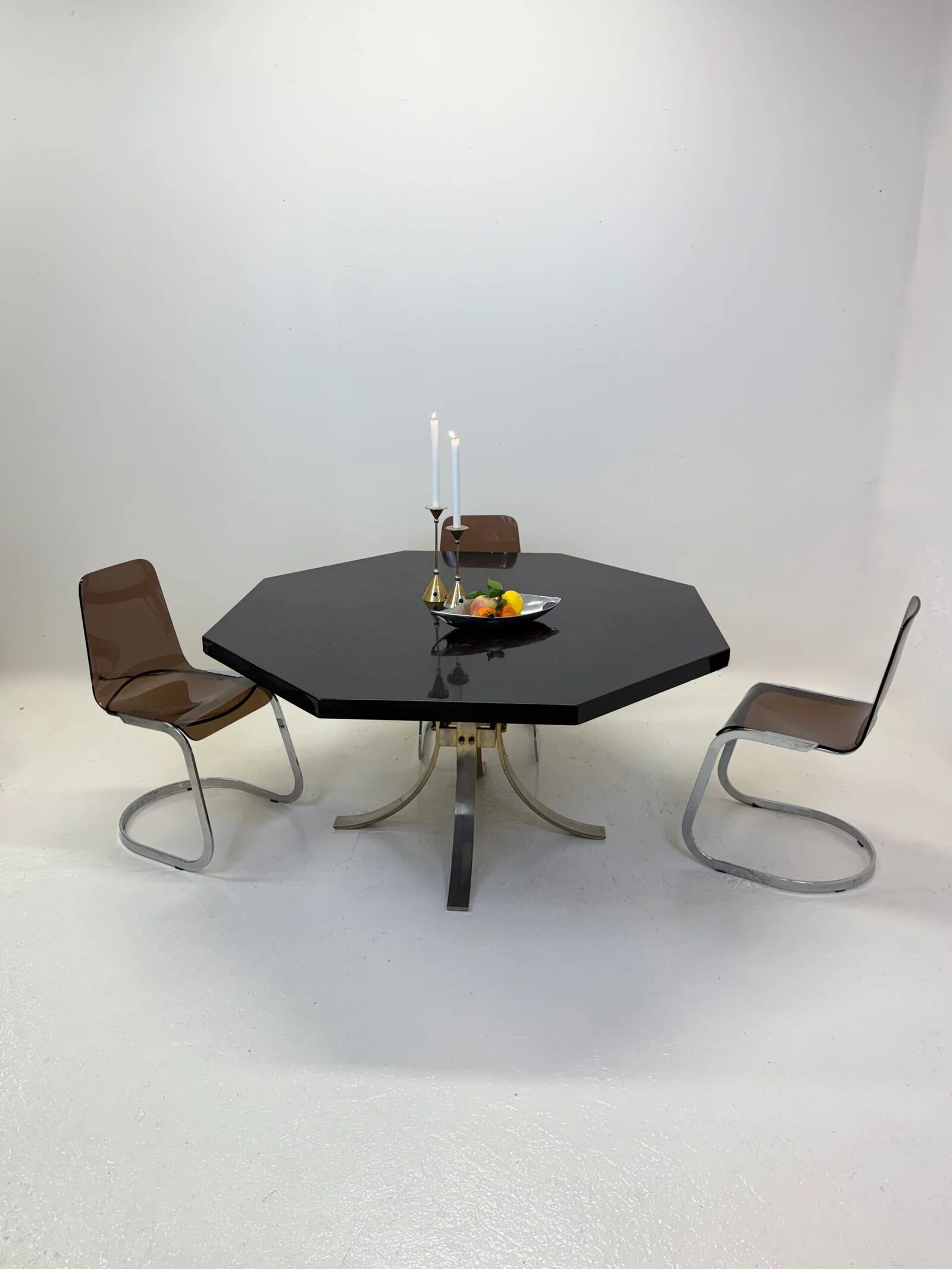 Octagonal dining table in resin, Italy 1970s