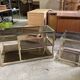 Storage modules in brass and smoked glass design 70s