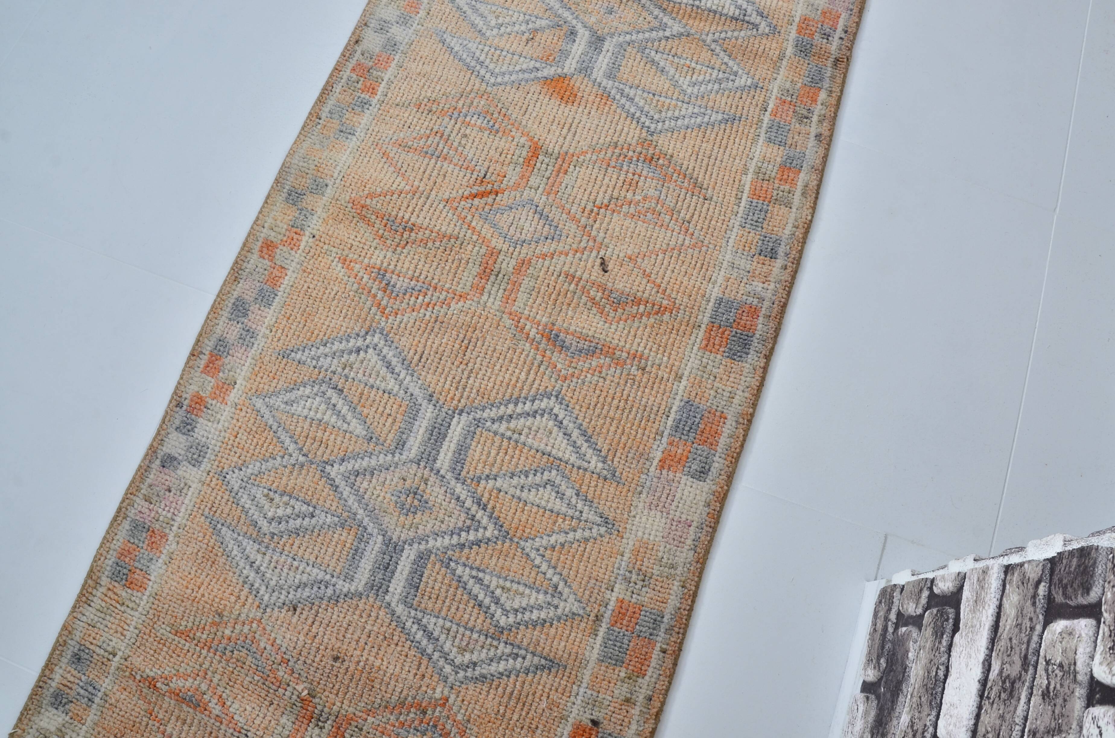 Neutral Oushak Handknotted Runner sku 2114