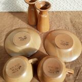 Coffee service tea chocolate stoneware village CNP France vintage