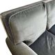 Vintage blue-grey velvet fringed seat / armchair