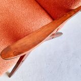 Mid Century Easy Chair Model B 310 Var in Rusty Brown Boucle