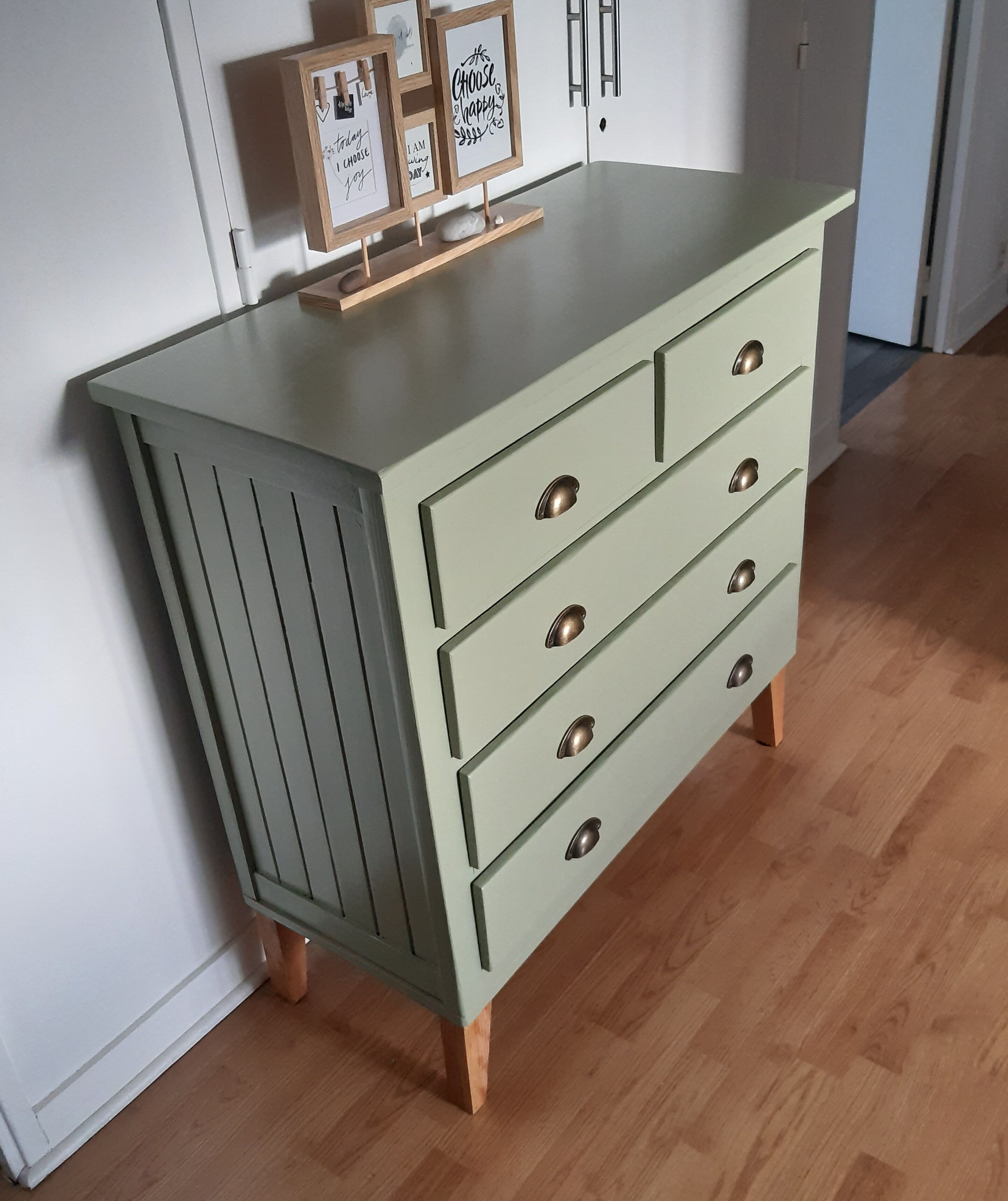 Scandinavian forest green chest of drawers