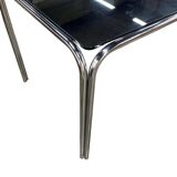 vintage chrome table with smoked glass
