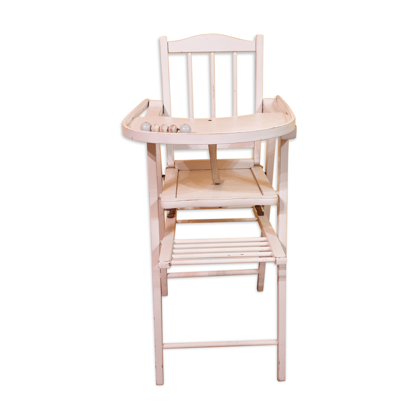 Ancienne chaise haute de bébé pliante