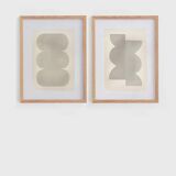 Duo of 30x40cm Wax and Twist paintings by Eawy