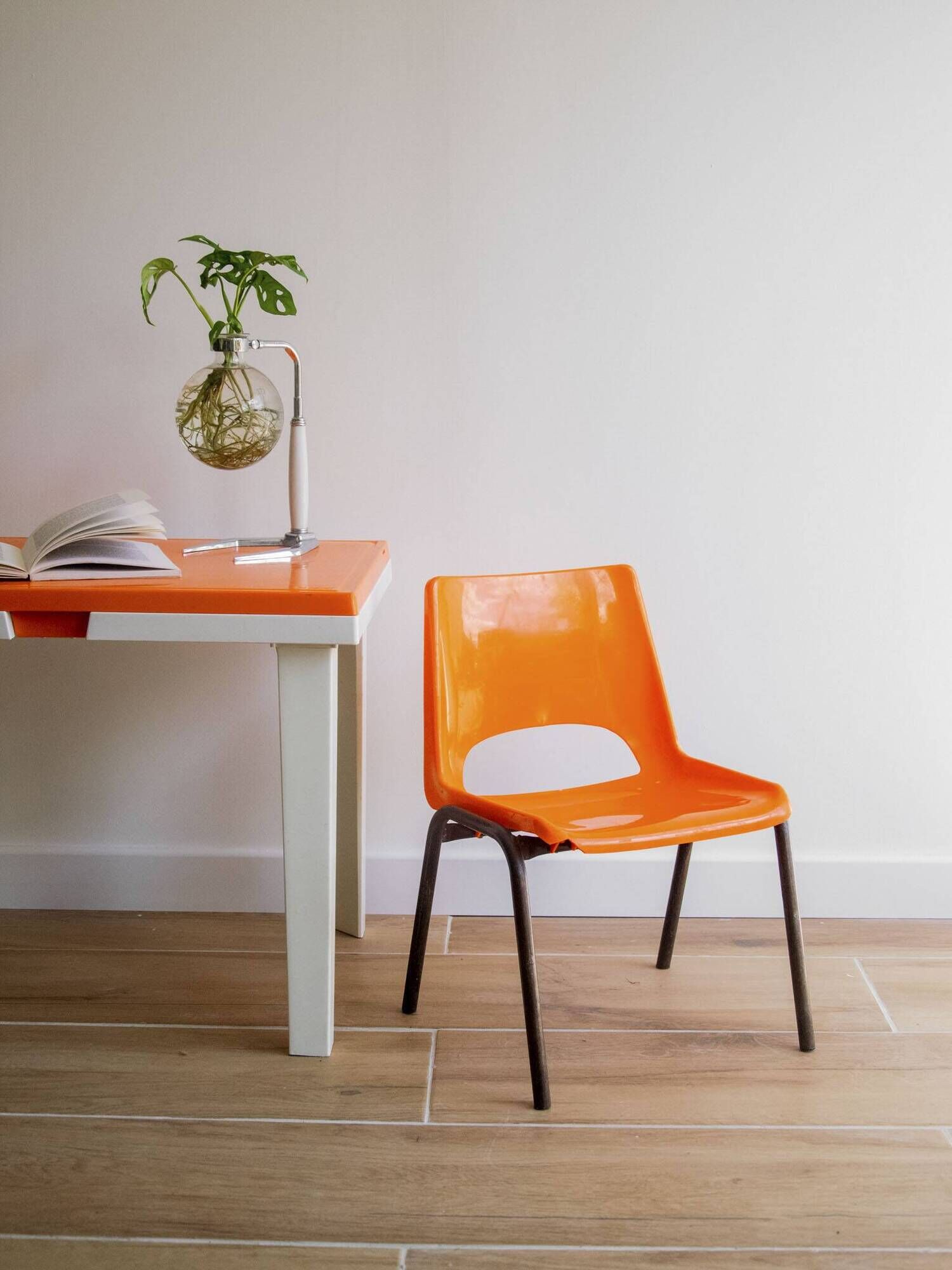 Vintage orange children's chair from the seventies.