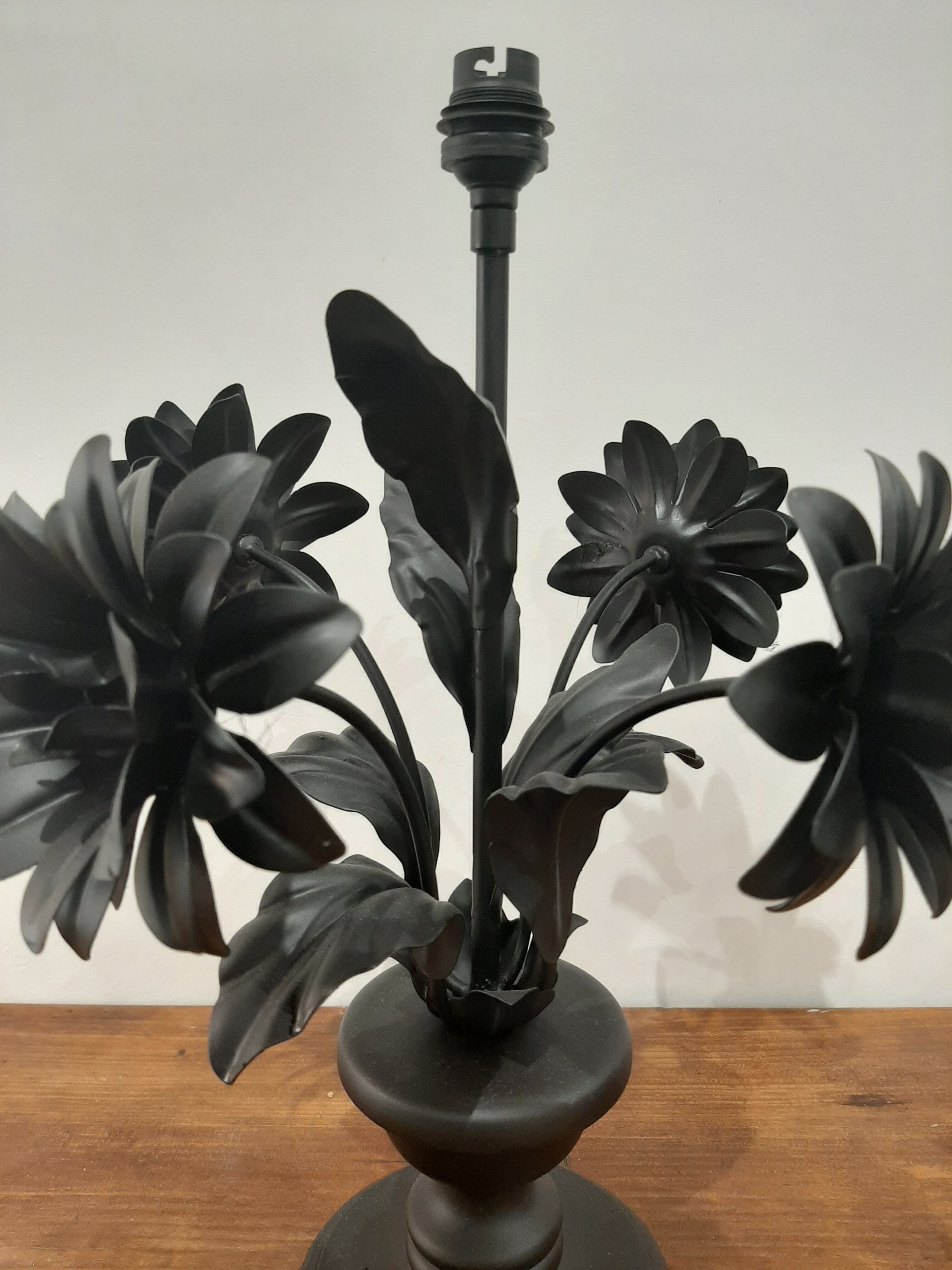Duo of flower lamp bases