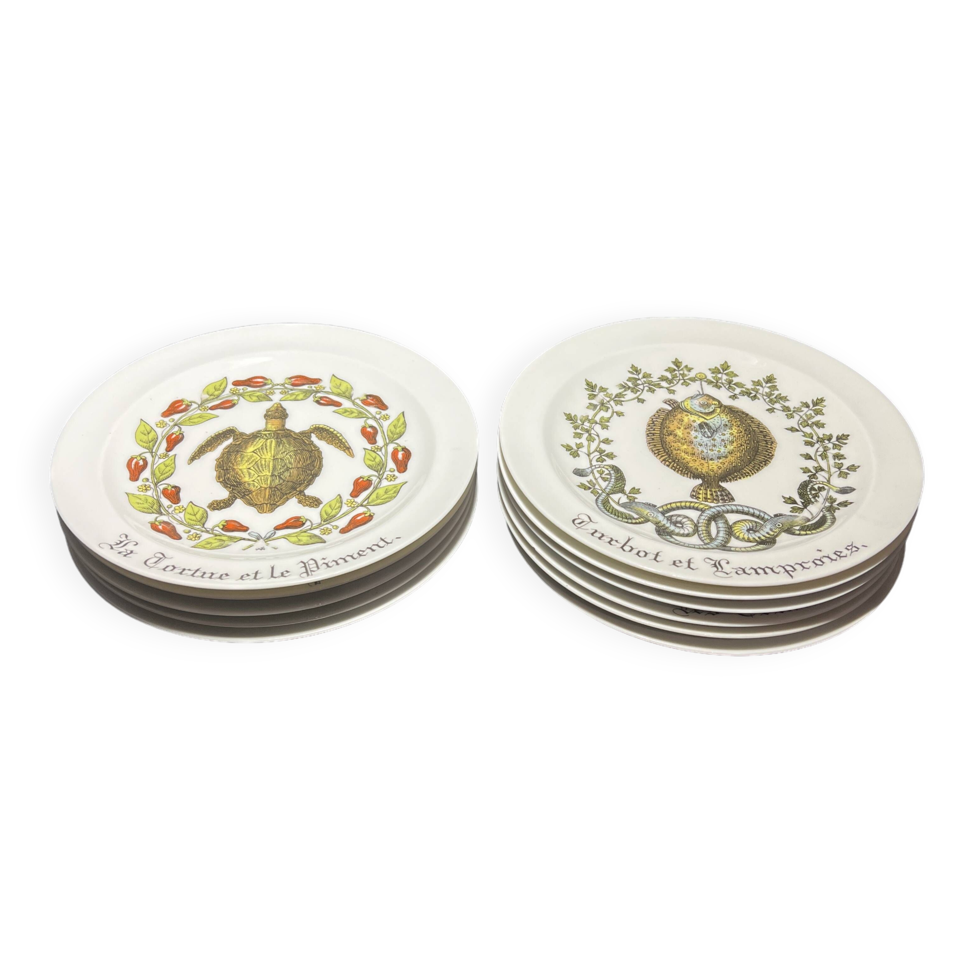 Service de 11 assiettes en porcelaine d'Auteuil