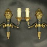 Pair of Empire style torch wall lights from PETITOT
