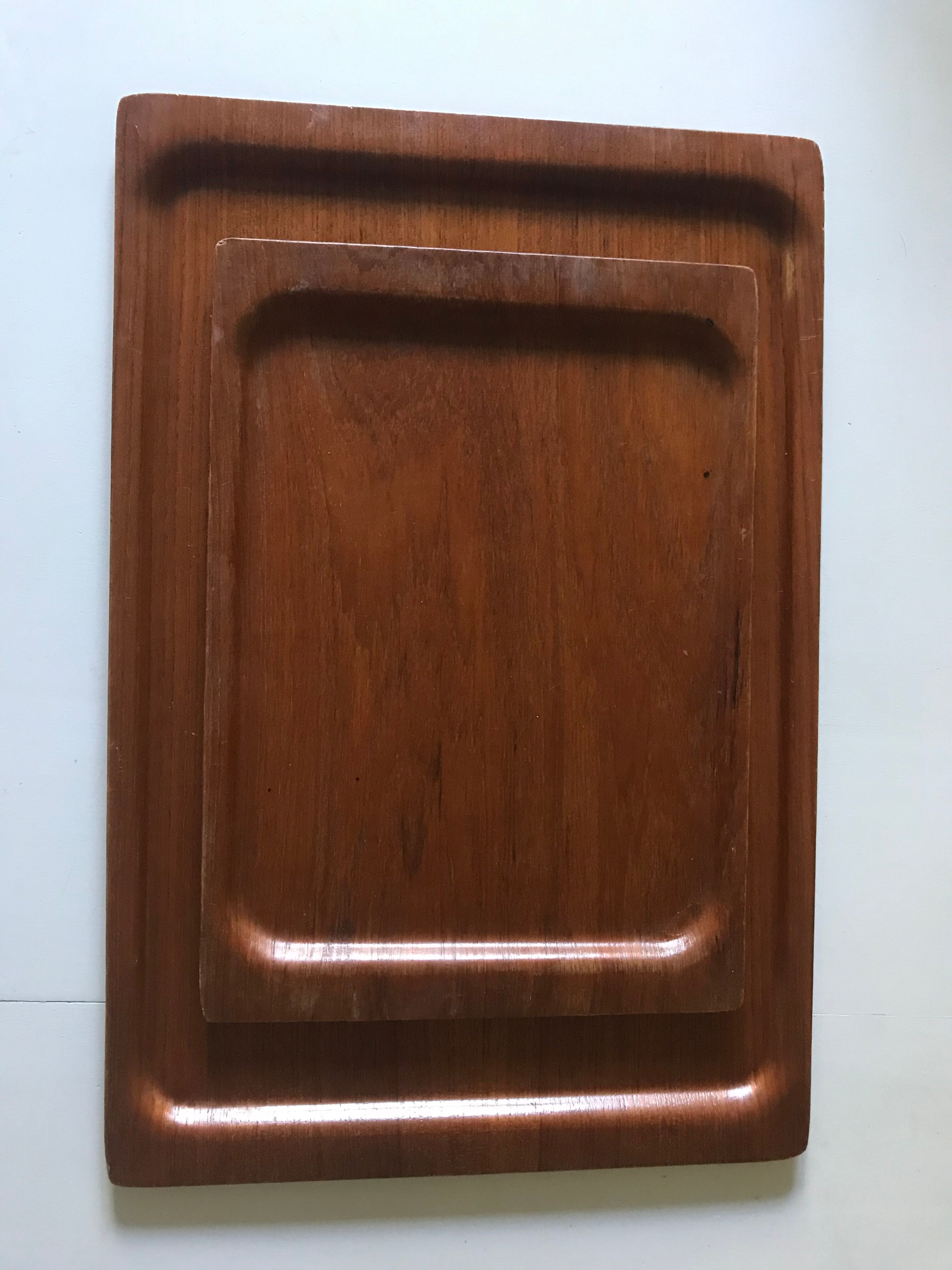 Pair of teak trays