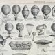 Old engraving 1898, Old hot air balloon, ballooning • Lithograph, Original plate