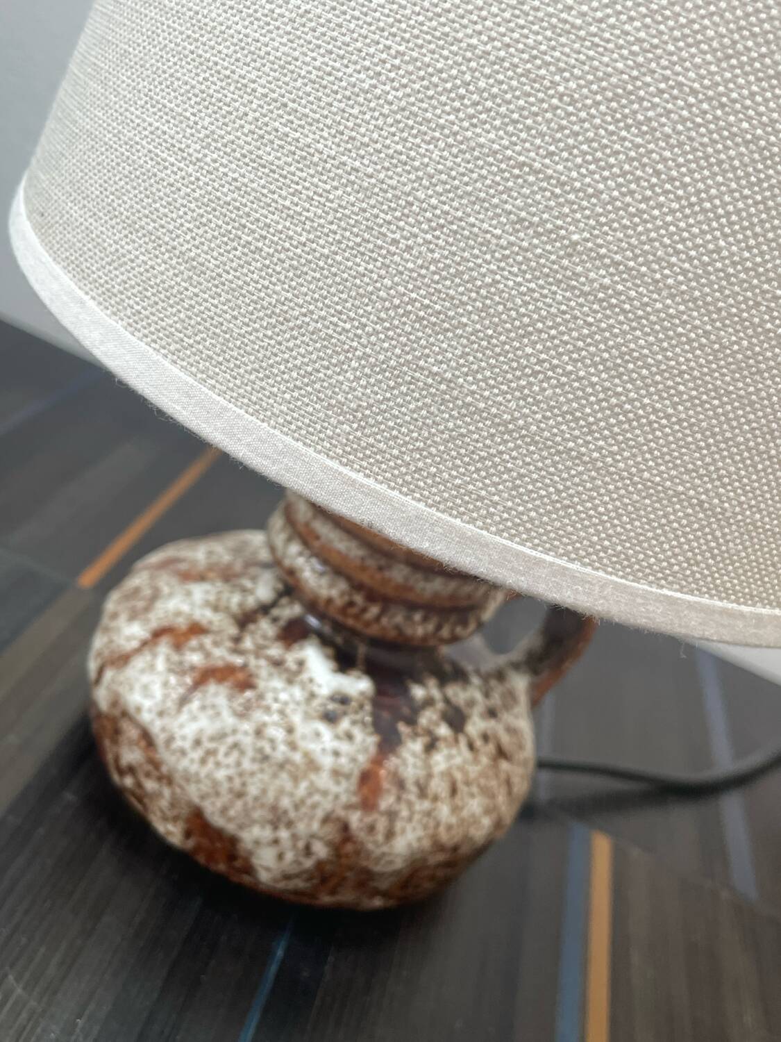 pair of ceramic bedside lamps "Fat-Lava", origin West Germany