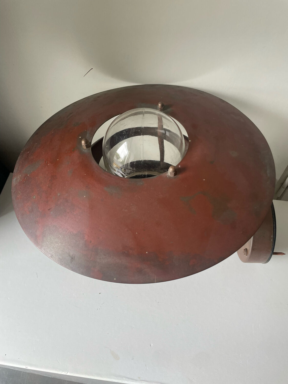 Classic danish mcm outdoor wall lamp in copper