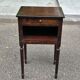 Vintage Louis XVI style bedside table – Dark wood & Fluted legs