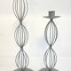 Geometric METAL CANDLE HOLDERS Patinated Gray