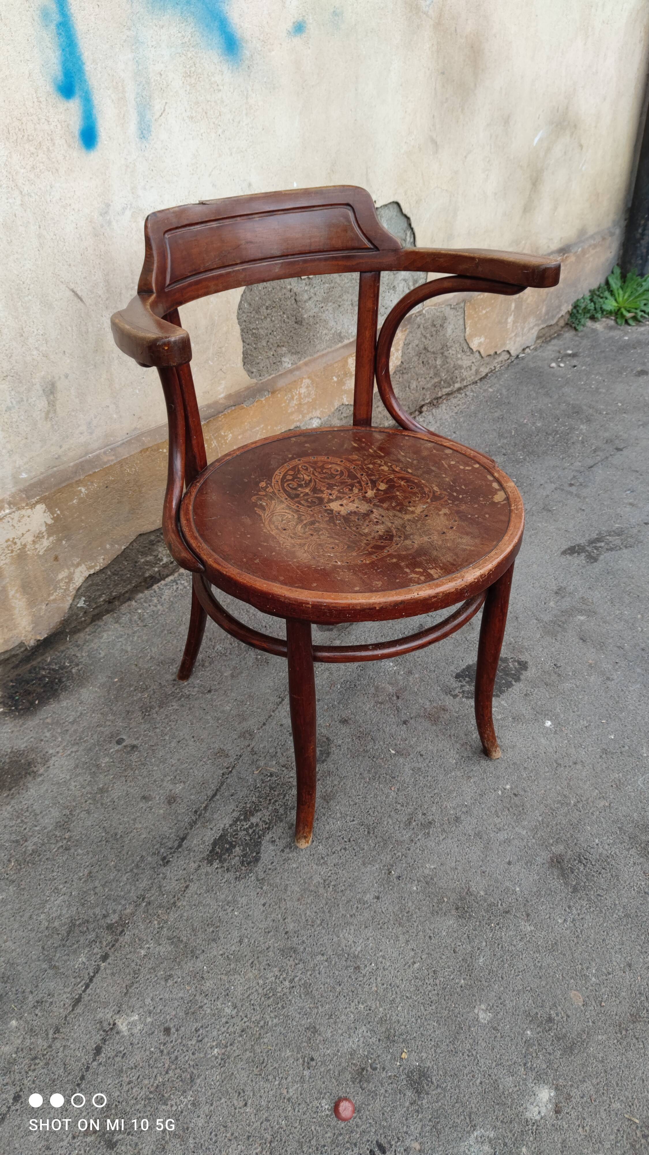 Late 19th-century office chair by Jacob and Joseph Kohn in Vienna, Austria